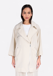 Close-up of limited edition zip-through blazer, front view – East Vibe